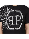 Skull Bones Logo Print Cotton Short Sleeve T-Shirt Black - PHILIPP PLEIN - BALAAN 9