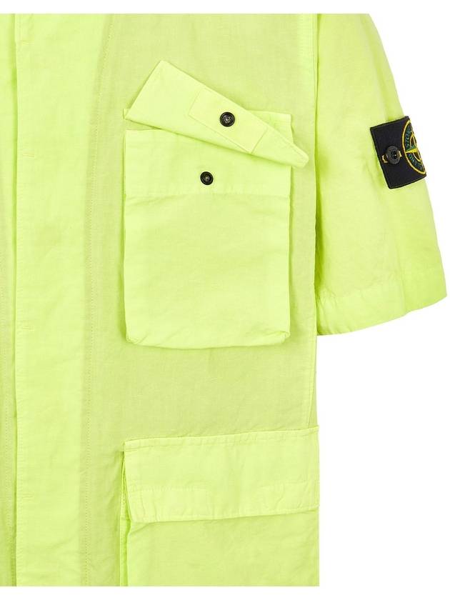 Men's Waffen Short Sleeve Shirt Jacket Lime - STONE ISLAND - BALAAN 6