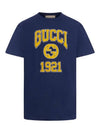 Cotton Jersey Print Short Sleeve T-Shirt Blue - GUCCI - BALAAN 1