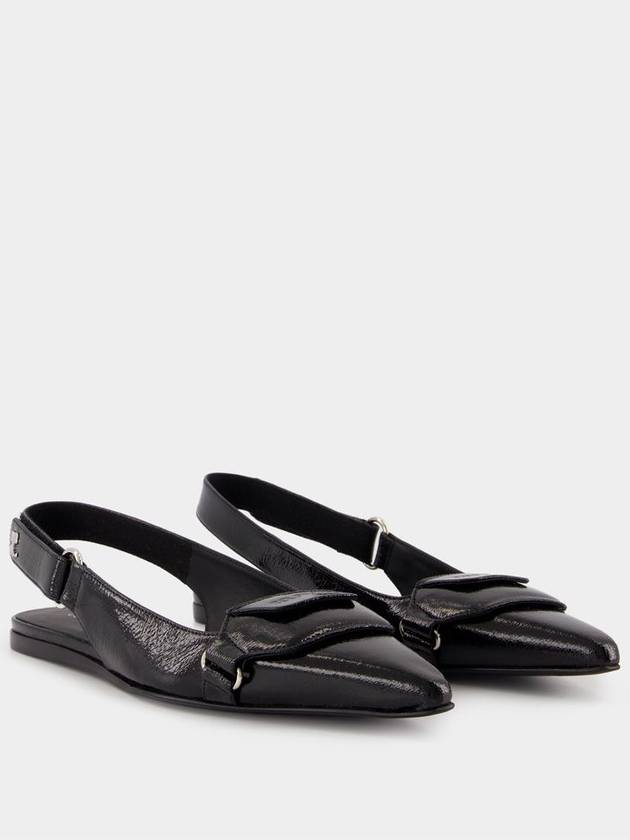 Sling Back Racer Vinyl - Courreges - Leather - Black - COURREGES - BALAAN 2