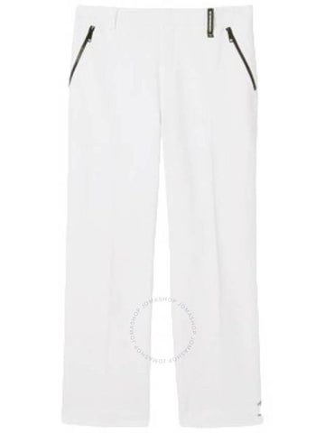 Burberry Optic White Wide-Leg Tailored Trousers, Brand Size 44 (Waist Size 29.5") - BURBERRY - BALAAN 1