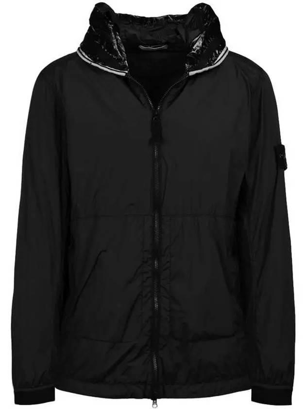 Wappen Patch Skin Touch Nylon Hooded Jacket Black - STONE ISLAND - BALAAN 2