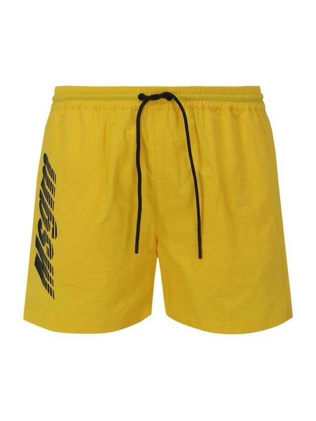 Men's Logo Print Swim Shorts Yellow - MSGM - BALAAN 1