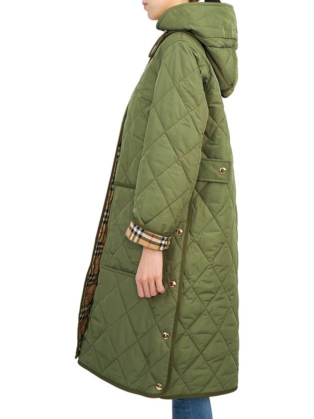 Parkgate Logo Quilted Hooded Padding Khaki - BURBERRY - BALAAN 5