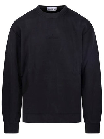 Logo Crew Neck Sweatshirt Navy - STONE ISLAND - BALAAN 1