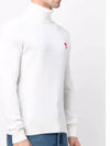 Small Heart Logo Extrafine Merino Wool Turtleneck White - AMI - BALAAN 3