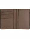 Maison Margiela 4bar stitch logo taupe khaki grain leather nonfold card holder - MAISON MARGIELA - BALAAN 2