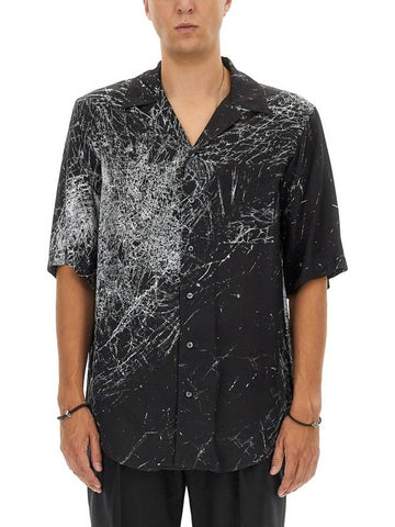 "SMASHED SCREEN" HAWAIIAN SHIRT - ALEXANDER MCQUEEN - BALAAN 1