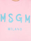 Brushed Logo Short Sleeve T-Shirt Pink - MSGM - BALAAN 6