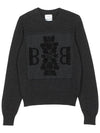 3D Logo Cashmere Knit Top Charcoal Black - BARRIE - BALAAN 1