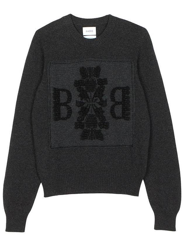 3D Logo Cashmere Knit Top Charcoal Black - BARRIE - BALAAN 1