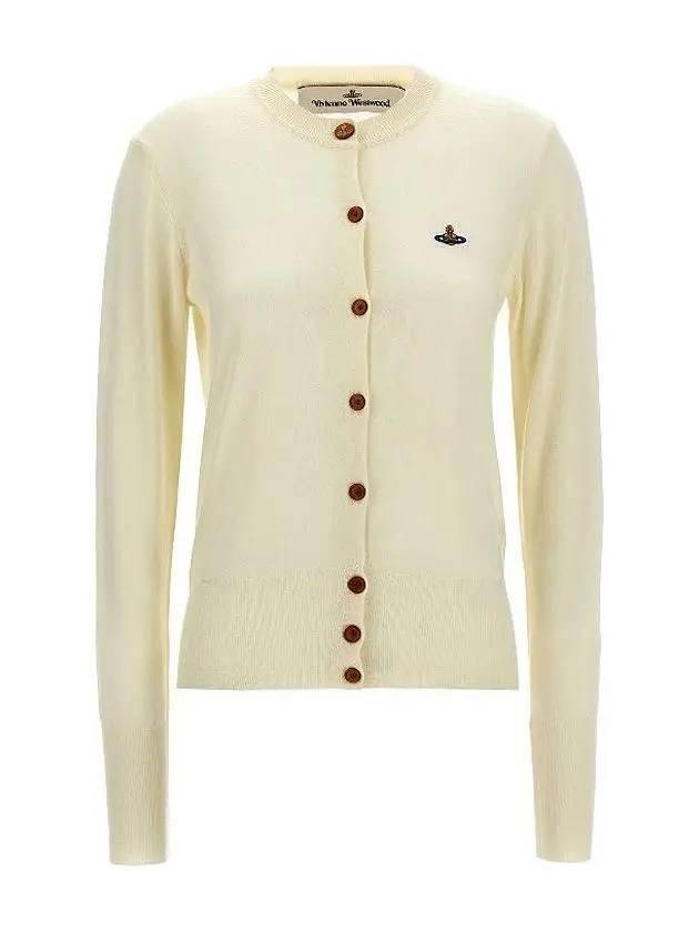 Bea Embroidered Logo Cardigan Ivory - VIVIENNE WESTWOOD - BALAAN 4