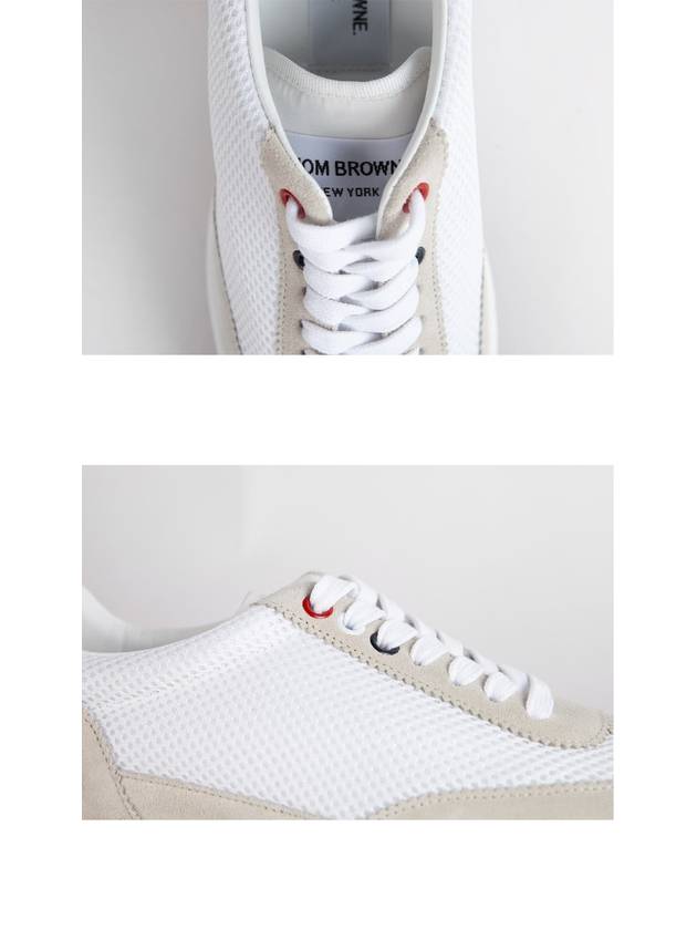 Thom Women Browne Nylon Tech Runner Low Top Sneakers Grey White - THOM BROWNE - BALAAN 6