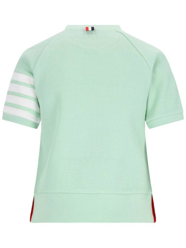 Women's Waffle 4 Bar Raglan Short Sleeve T-Shirt Light Green - THOM BROWNE - BALAAN 3