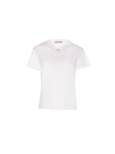 V logo cotton short sleeve t shirt MG23K8PA 0BO - VALENTINO - BALAAN 1