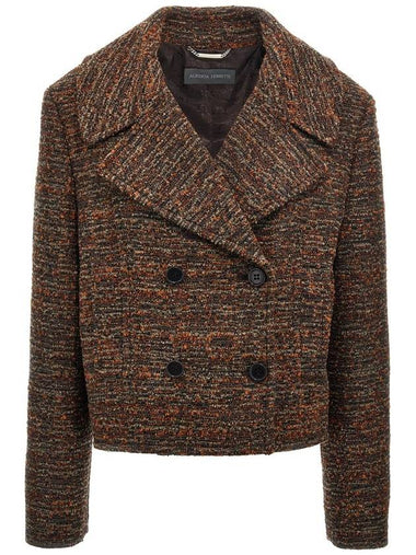 Alberta Ferretti Bouclé Double-Breasted Short Coat - ALBERTA FERRETTI - BALAAN 1