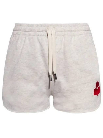 Mifa Logo Print Cotton Shorts Light Grey - ISABEL MARANT - BALAAN 2