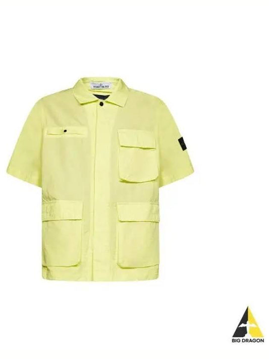 Men's Waffen Short Sleeve Shirt Jacket Lime - STONE ISLAND - BALAAN 2