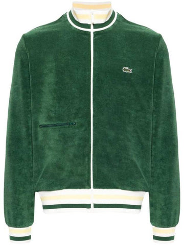 Paris Terry Zip-Up Jacket Green - LACOSTE - BALAAN 1