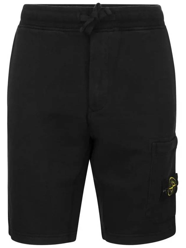 Fleece Bermuda Shorts Black - STONE ISLAND - BALAAN 2