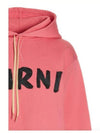 Logo Print Cotton Hooded Top Pink - MARNI - BALAAN 4