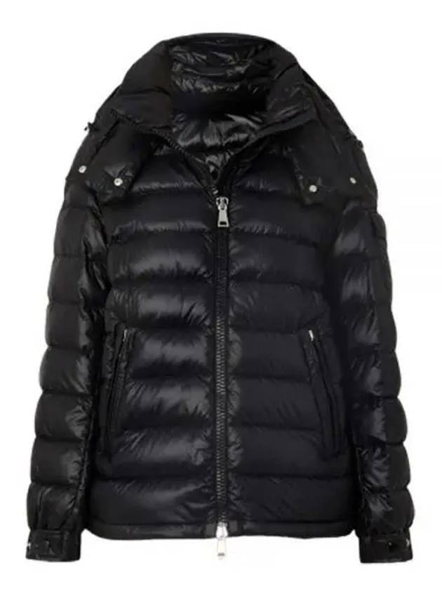 Dalles Logo Patch Hooded Padding Black - MONCLER - BALAAN 1