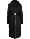 Cloud Belted Hooded Long Padded Black - MOOSE KNUCKLES - BALAAN 2