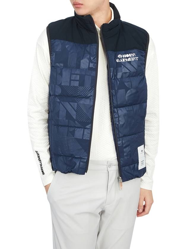 Logo Down Vest Navy - HORN GARMENT - BALAAN 7