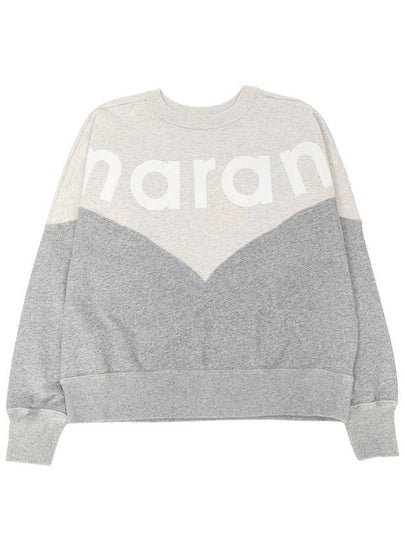 Houston Two-Tone Logo Cotton Sweatshirt Ecru Grey - ISABEL MARANT - BALAAN 2