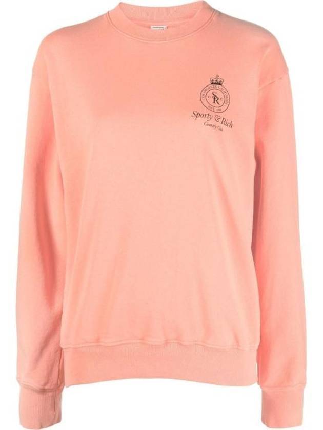 Crown Crew Neck Sweatshirt Grapefruit - SPORTY & RICH - BALAAN 1