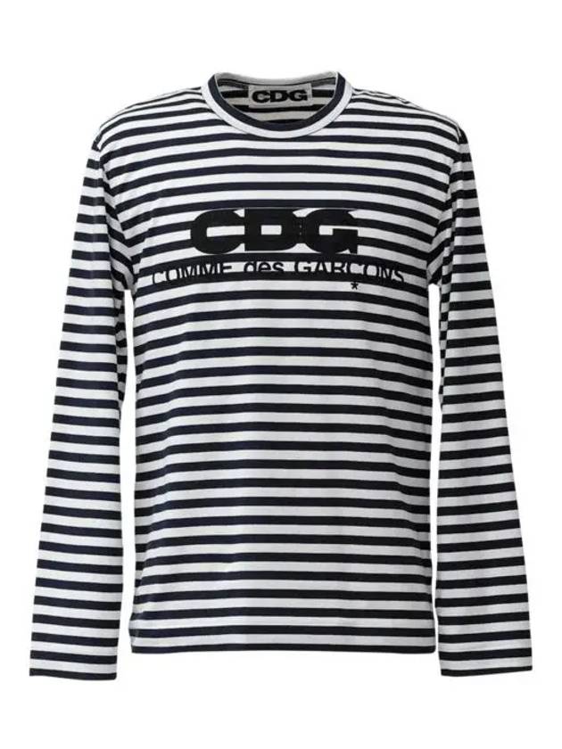 Long sleeve t shirt CDG logo dangara border tee striped - COMME DES GARCONS - BALAAN 2