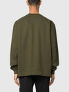 Crew Neck  Brushed Cotton Fleece Sweatshirt Khaki - STONE ISLAND - BALAAN 3