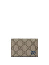 GG Supreme Canvas Mini Half Wallet Beige Blue - GUCCI - BALAAN 1