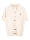 Polo Cashmere Short Sleeve Cardigan White - VIVIENNE WESTWOOD - BALAAN 2