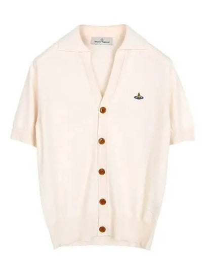 Polo Cashmere Short Sleeve Cardigan White - VIVIENNE WESTWOOD - BALAAN 2