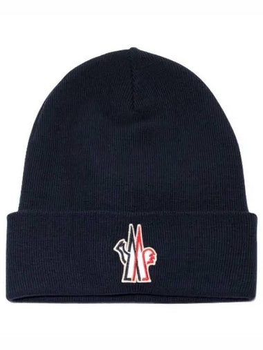 Grenoble logo patch wool beanie - MONCLER - BALAAN 1