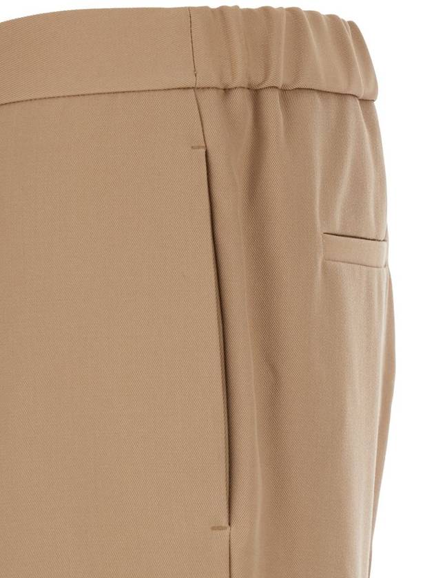 Beige Pants With Elastic Waistband In Wool Man - JIL SANDER - BALAAN 3