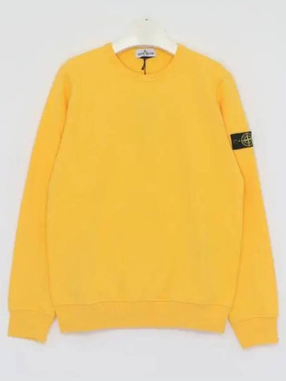 Kids Wappen Patch Organic Cotton Fleece Sweatshirt Yellow - STONE ISLAND - BALAAN 2