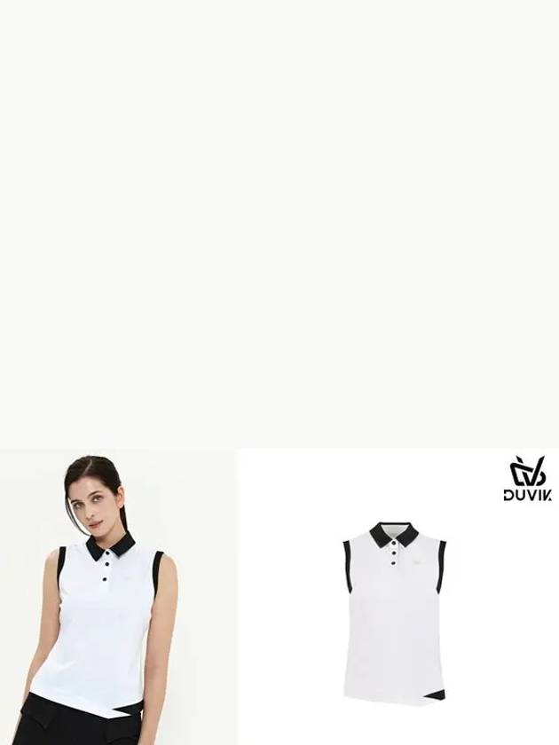 color matching point sleeveless collar t-shirt DD2WTS109WH - DUVIK - BALAAN 7