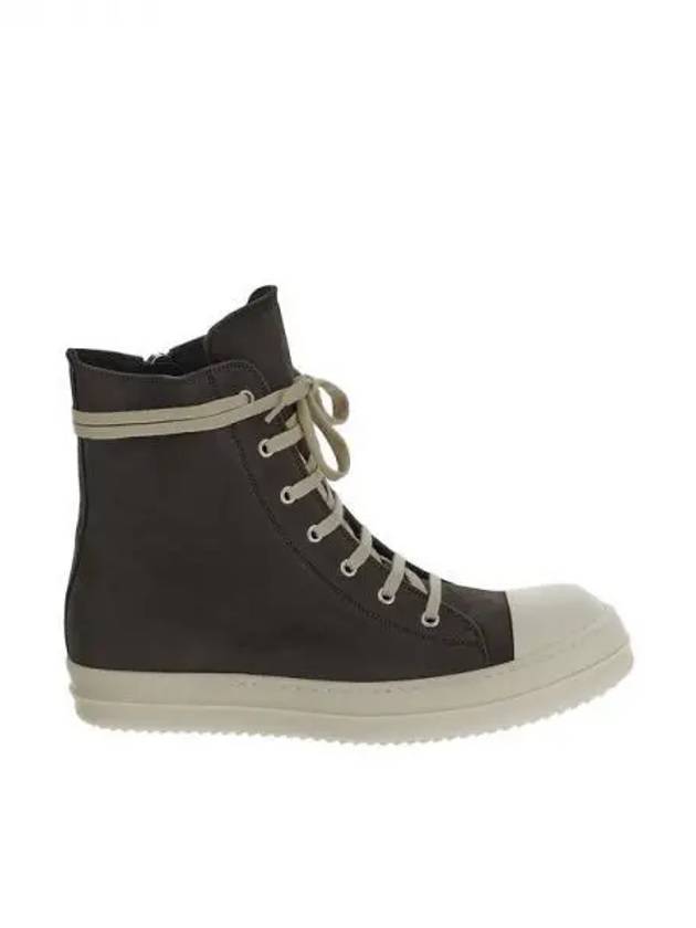 Rick Owens Black Leather High Top Sneakers 271098 - RICK OWENS - BALAAN 1