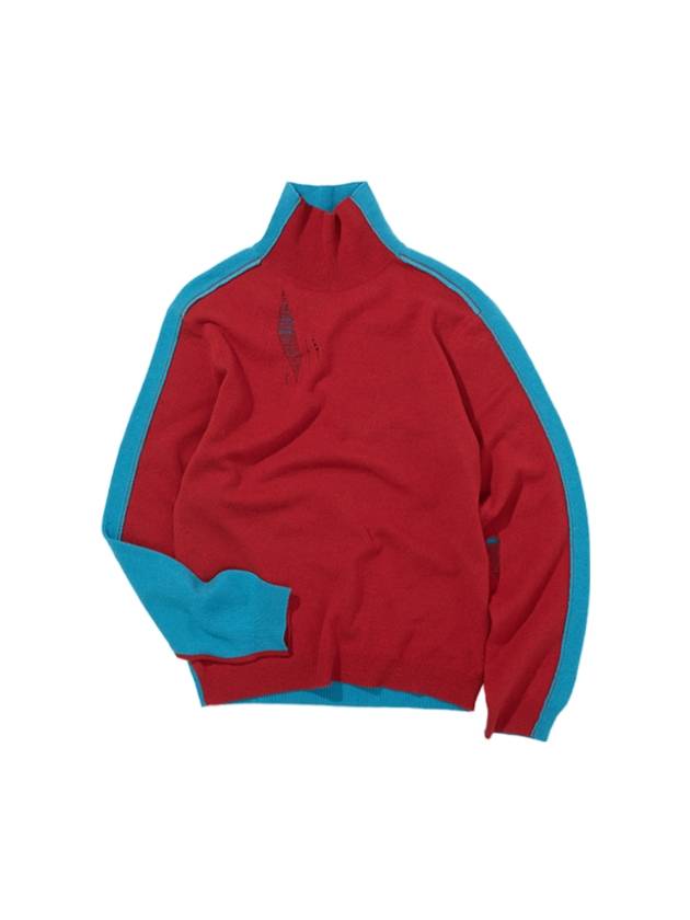 Anderson Bell Contrast Knit Turtleneck Blue Red - ANDERSSON BELL - BALAAN 1