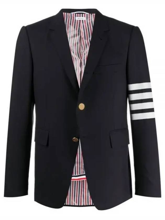 Plain Weave Suiting 4 Bar Classic Sport Jacket Jacket Navy - THOM BROWNE - BALAAN 2