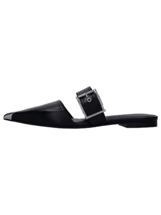 Metal Toe Cap Punk Mule Black Shoes - ALEXANDER MCQUEEN - BALAAN 1