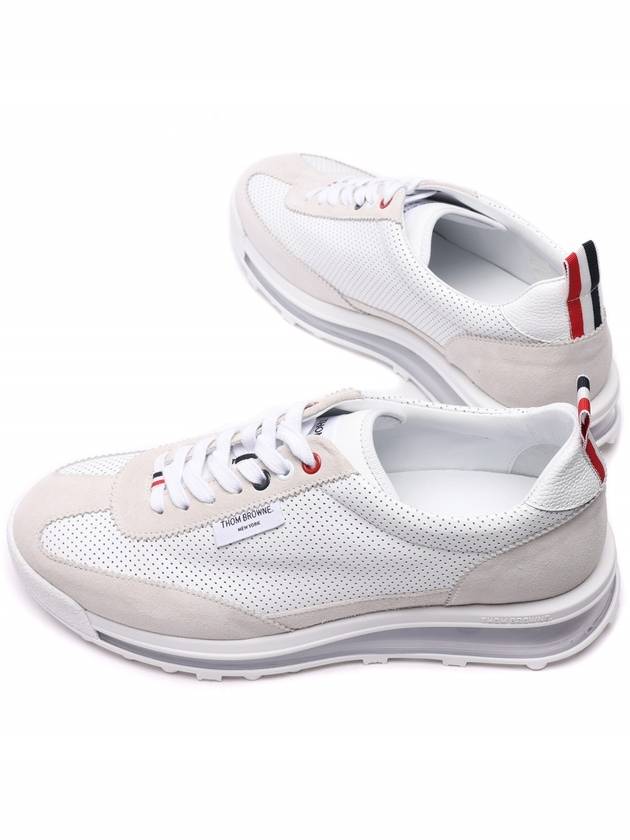 Vitello Calf Leather Clear Sole Tech Runner Sneakers White - THOM BROWNE - BALAAN 7