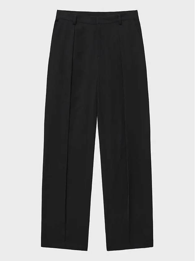 Linen Semi-Wide Pants Black - NOIRER FOR WOMEN - BALAAN 3