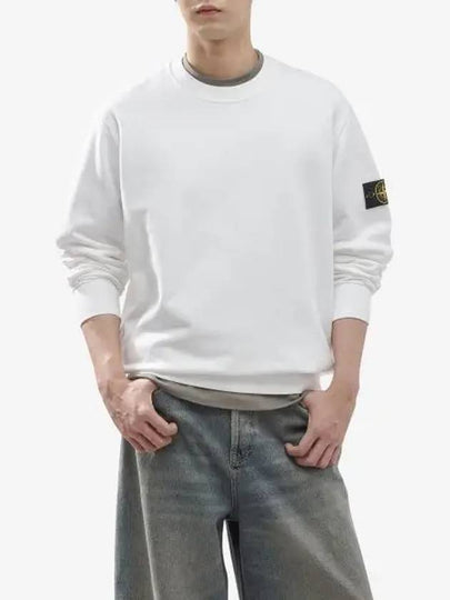 Wappen Patch Garment Dyed Sweatshirt White - STONE ISLAND - BALAAN 2