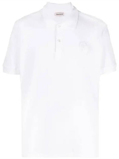 Skull Patch Short Sleeve Polo Shirt White - ALEXANDER MCQUEEN - BALAAN 2