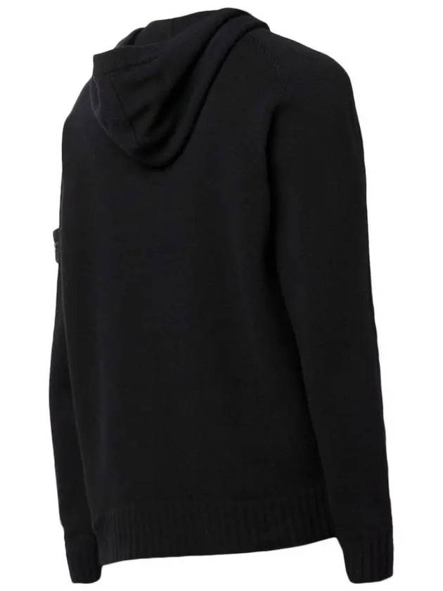 Wappen Patch Hooded Knit Top Black - STONE ISLAND - BALAAN 4