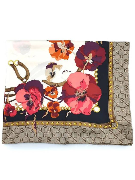 GG Flower Square Silk Scarf - GUCCI - BALAAN 2