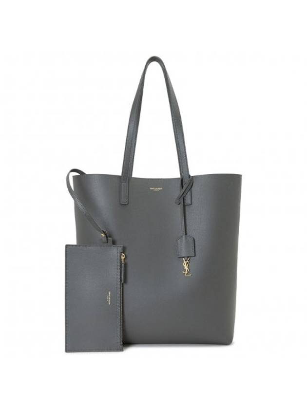 North South Shopping Tote Bag Grey - SAINT LAURENT - BALAAN 1